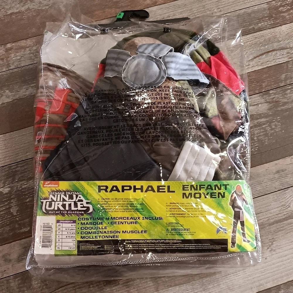 Nickelodeon Teenage Mutant Ninja Turtles Raphael Costume Size Medium